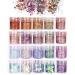 Anderk 20 boxes glitter for face body glitter glitter sequin chunky glitter for face nails eyes lips hair body make-up glitter pillette (10ml) 20 color a