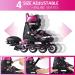 Kids Light Up Inline Skates - Adjustable Christmas Gift for Children in Black & Red - Size Medium (2-5) - Buy Online on GoSupps.com