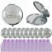 WE 12 Pcs Masquerade Mask Compact Mirrors Come with Purple Gift Bags - Quinceanera/Sweet 16 Purple (Sliver)