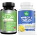 K2 D3 Vitamin Supplement with BioPerine - Vegan Calcium Supplements with Vitamins K and D - 5000 IU - 60 Capsules for Heart & Bone Health - Buy Online on GoSupps.com
