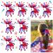 Retrowavy 8 Pcs American Hair Ties for Woman White and Blue Hair Elastic Scrunchies Usa Patriotic Ponytail Holder Stars 4th of July Hair Scrunchies for Girls Independence Day Party Accessories