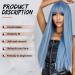 Allbell Long Straight Blue Wig for Women - Synthetic Wig with Bangs | Perfect for Cosplay & Everyday Wear - Buy Online on GoSupps.com