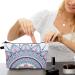 Makeup Bag Set Cosmetic Bag Organizer 2PACK Small Makeup Pouch for Purse for Women Girls (Blue + Geometric White) A:Blue/Geometric - Buy Online on GoSupps.com