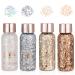 4 pieces of popular colors glitter gel mermaid sequins chunky glitter liquid gel face glitter face body glitter make -up for masquerade party (4 popular colors)