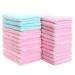 24 Count Premium Soft Makeup Remover Cloths - Microfiber Facial Cloths Fast Drying Washcloths - Highly Absorbent Makeup Remover Towel (Pink-Aquamarine, 7x9 Inch) Pink-blue 7x9 Inch (Pack of 24)