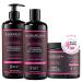 Kerargan - Trio Ultra R parateur Shampoing Apr s-shampoing & Masque la K ratine pour Cheveux Ab m s et Stress s - Nourrit Lisse & Renforce - Sans Sulfate OGM Silicone - 3x500 ml