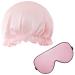 Coucoland Pink Silk Bonnet for Sleeping - 100% Mulberry Women Night Cap Wrap Long Curly Hair Sleep Eye Mask Cover Blindfold