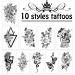 Cerlaza Temporary Tattoos for Women - 10 Sheets of Sexy and Realistic Semi-Permanent Waterproof Tatuajes Temporales for Half Arm Sleeve - Long Lasting Designs including Flowers, Snakes, Butterflies, and Tigers - Buy Online on GoSupps.com