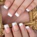 Short French False Nails Square 24PCS French Tip False Nails Gloss Nude White Fake Nails Full Cover Press on Nails with Jelly Glue Stick on Nails for Women Girls Nails Art Short Square White