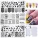 3pcs Nail Stamper Plate Kit Butterfly Leaves Image Nail Stamping Template with Clear Stamp and Scraper for Nail Art Design Butterfly-Leaf