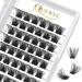 Eyelashes Individual Quewel Individual eyelashes lashes mega c curl 12mm eyelash segments wide foundation individual eyelashes for eyes make-up DIY eyelash extensions (mega-c-12mm) 1 piece (1 Pack) mega-c-12mm