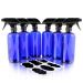 16oz Cobalt Blue PLASTIC Spray Bottles w/Heavy Duty Mist & Stream Sprayers and Chalkboard Labels (6-pack) PET #1 BPA-free, Use for Aromatherapy, DIY Cleaning, Kitchen, Hair Etc 16 ounce Cobalt Blue