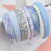 Bekecidi 8 Piece Headbands Set Fashion Style Flower Hair Hoop Pearl Head Band Plaid Headband Outdoor Hair Accessories for Women Girls (Blue) - Buy Online on GoSupps.com