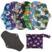 Reusable Menstrual Pads (7 in 1 25.4cm 4 Layers) Bamboo Cloth Pads for Heavy Flow with Wet Bag Large Sanitary Pads Set with Wings for Women Washable Overnight Cloth Panty Liners Period Pads
