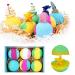 Bath Bombs with Surprise Inside  Nuoya Organic Bath Bombs for Kids  6PCS Natural Bubble Bath for Kids Handmade Moisturizing Shower Bombs  Birthday Christmas Easter Gifts for Boys and Girls