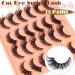 Fox Eye Lashes Fluffy False Eyelashes Cat Eye Lashes Natural Look Long Wispy Fake Lashes Fluffy Fox Eyelashes Extensions 12 Pairs Volume Dramatic Lashes Strips 8-18MM by Zegaine - Buy Online on GoSupps.com