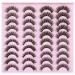 Newcally Wispy Fluffy Natural False Eyelashes - 20 Pairs Pack for Dramatic Long Strip Look - Faux Mink Lashes with Clear Band - Buy Online on GoSupps.com