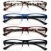EYEURL 4-Pack Half Frame Blue Light Reading Glasses for Men Rectangle Semi Rimless Readers for Women Spring Hinge Eyeglasses 4pairs-1 1.75 x