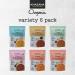 Khazana Organic Ready to Eat Indian Meals Variety Pack | 6 x 10oz Pouches | Non-GMO, Vegan, Gluten-Free & Kosher | Authentic Cuisine in 90 Seconds - Buy Online on GoSupps.com