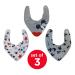 Disney Neat Solutions Mickey Mouse Infant Scarf Bib 3 Pack with Teether - Grey Heather Mickey Mouse Design - Buy Online on GoSupps.com