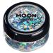 Holographic Glitter Shapes by Moon Glitter 100% Cosmetic Glitter for Face Body Nails Hair and Lips - 3g - Silver