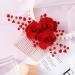 PAGOW Red Floral Hair Clip Comb - Bridal Rose Headpiece for Women, Perfect Gift for Wedding, Prom, and Special Occasions - Buy Online on GoSupps.com