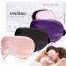 Sleep Mask Silk Eye Mask for Sleeping Super Soft Blackout Eye Mask for Women Men Side Sleeper Eye Covers for Sleeping with Adjustable Straps Travel Eye Mask 3 Pack Black-pink-purple