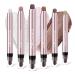 Eyeshadow Stick with Brush Metallic Shimmer Cream Eyeshadow Pencil Eye Brightener Stick Smoky Eye Shadow Pen Waterproof Highlighter MakeUp for Girls Women Sparkling Eye Makeup (6 Colos Set)