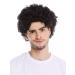 WIG ME UP - PW0186-P103 Wig men women carnival short frizzy curls short Afro black mop