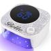 Belle Cordless Nail Lamp Rechargeable UV Nail Lamp for Gel Nails LED Nail Lamp with 4 Timer Modes Gel Nail Light Decorate with Sparkling Nail Rhinestones Diamond Ab-diamond Rechargeable