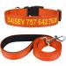Tagme dog collar and leash personalizing reflective dog collar with 1.5m double -sided reflective dog leash for small orange XS (1 Pack) orange set