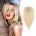 Elailite real hair clip in toupet women silk base clip in extensions topper hair part hair extension 130% dense remy silk base smooth 6 "15cm 27g #613 bleached blonde