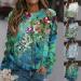 Women's Fall Sweatshirt: Casual Floral Crewneck Top, Plus Size X-Large, Sky Blue - Buy Online on GoSupps.com