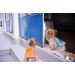 Small Dog Polka Dot Dress with Bow Skirt - Blue & Orange (S Size) - Buy Online on GoSupps.com
