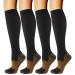 Copper compression socks for women and men blood circulation preferably for medical running hiking cycling 15 20 mmHg L-XL copper black 4 pairs