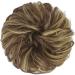 FESHFEN Messy Bun Hair Piece | Synthetic Curly Chignon Ponytail Extension | Blonde Highlighted Medium Brown | 38g - Buy Online on GoSupps.com