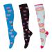 LEOSTEP Compression Socks for Women (3Pair) Knee High Support Stocking Ideal for Nurse Flight Sports Travel Pregnancy 20-30mmHg L-XL Cake