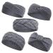 Winter Knitted Headband Women Girls Knit Headband Ladies Chunky Elastic Turban Head Wraps Ear Warmers Crochet Hairbands grey