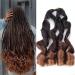 LMZIM French Curl braiding hair 22 inch Bouncy Braiding Hair 9 Pack French Curles Synthetic Hair Extensions French Curly Braiding Hair Wavy ends Pre Streched Curly Braiding Hair 22 Inch ( Pack of 9 ) 1b/33/30