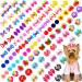 Mruq pet 100pcs Small Dog Hair Bows, Bulk Dog Bows with Rubber Bands, Mix Dainty Pretty Puppy Pet Dog Grooming Hair Bows, Handmade Multicolor Dog Bows for Cat Dog Rabbit Hair Accessories Mix 100pc
