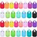 Duufin 60 Pieces Hand Sanitizer Keychain Holders Empty Travel Bottles Set Including 30 Pieces Reusable Clear Bottles and 30 Pieces Hand Sanitizer Holder for Backpack and Purse Colorful Patternless