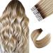 Sixstarhair tape in Extensions Real hair 20 pieces 50 grams hair extension tape real hair# 3/8/613 root brown which fades too ash brown mixed with beach blonde 50 cm rooted 3# fading8p613#