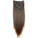 CAISHA by PRETTYSHOP XXL 24 Brown Mix Clip In Extensions 8 Pieces Set | Straight Hair Extension Hairpiece CES20 - Buy Online on GoSupps.com