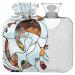 Naanle hot water bottle with cover rainbow shads Transparent hot water bottle 2l large hot hot water bottle for pain relief back hand feet heat and cold therapy