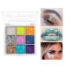 SOMGKINE Eyeshadow Glitter Eyeshadow 9 Color Palette Shiny Eyeshadow Pearlescent Makeup Highly Pigmented Shine Matte Glitter Makeup Palette Longlasting Waterproof 01