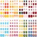 192 Pieces 8 Boxes Fake Nails Short Press on Nails False Colorful Acrylic Nails Christmas Full Cover Short Square False Nails Artificial Nail Tips with 8 Sheets Fake Nail Glue Stickers (Cute Style)