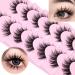 Manga Lashes Natural Look False Eyelashes Wispy Lashes Cluster Anime Lashes Mink Fluffy Lashes Extension Fake Eyelashes Strip Manhua Lashes Pack by GVEFETIEE 7 Pairs