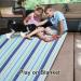 Extra Large Beach Blanket - Sandproof, Waterproof Outdoor Picnic Mat in Blue Line Design - Buy Online on GoSupps.com