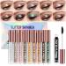 Volumoon 10 Colors Metallic Liquid Glitter Eyeshadow Makeup Set for Women Girl Long Lasting Waterproof Quick Drying Eye Shadow Make Up Kits Matte Shimmer Naked Smokey Eye Looks
