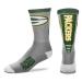 FBF - NFL Adult Team Logo Cool Grey Jump Key Crew Dress Socks Footwear For Men And Women Game Day Apparel - Size Large 10-13 Green Bay Packers